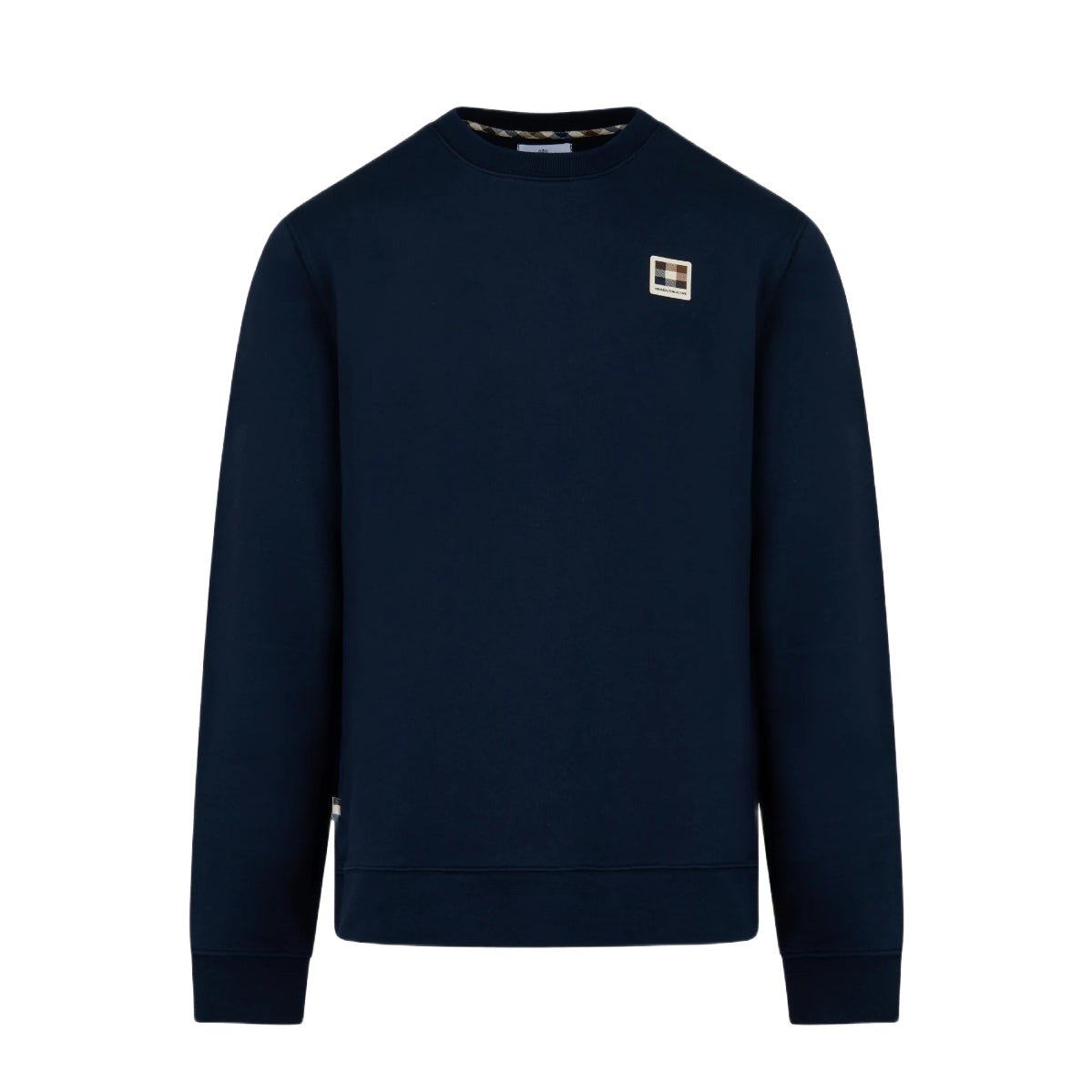 Aquascutum Badge Sweatshirt - 11 Navy - Escape Menswear