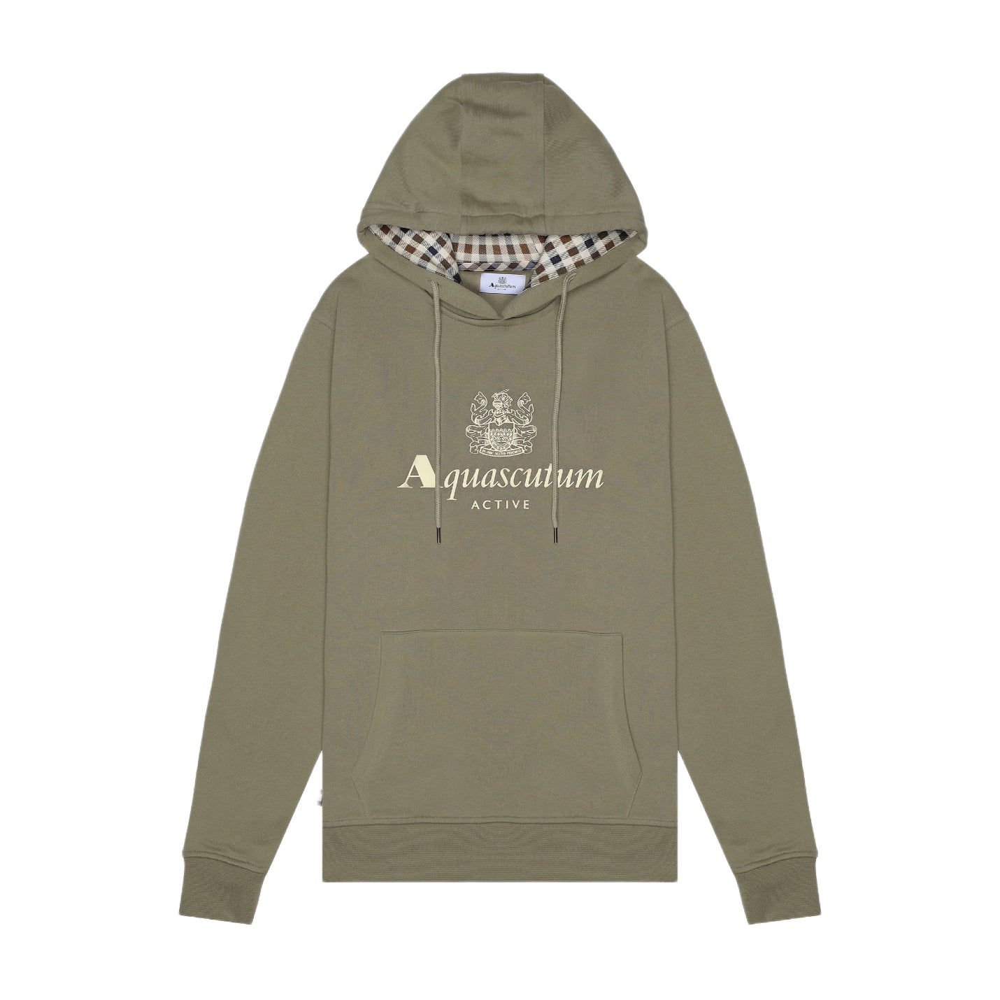 Aquascutum Big Logo Fleece Hoodie - 06 Army Green - Escape Menswear