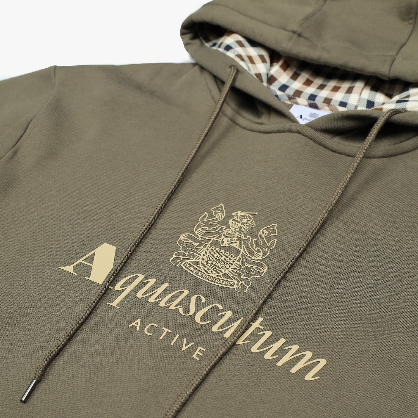 Aquascutum Big Logo Fleece Hoodie - 06 Army Green - Escape Menswear