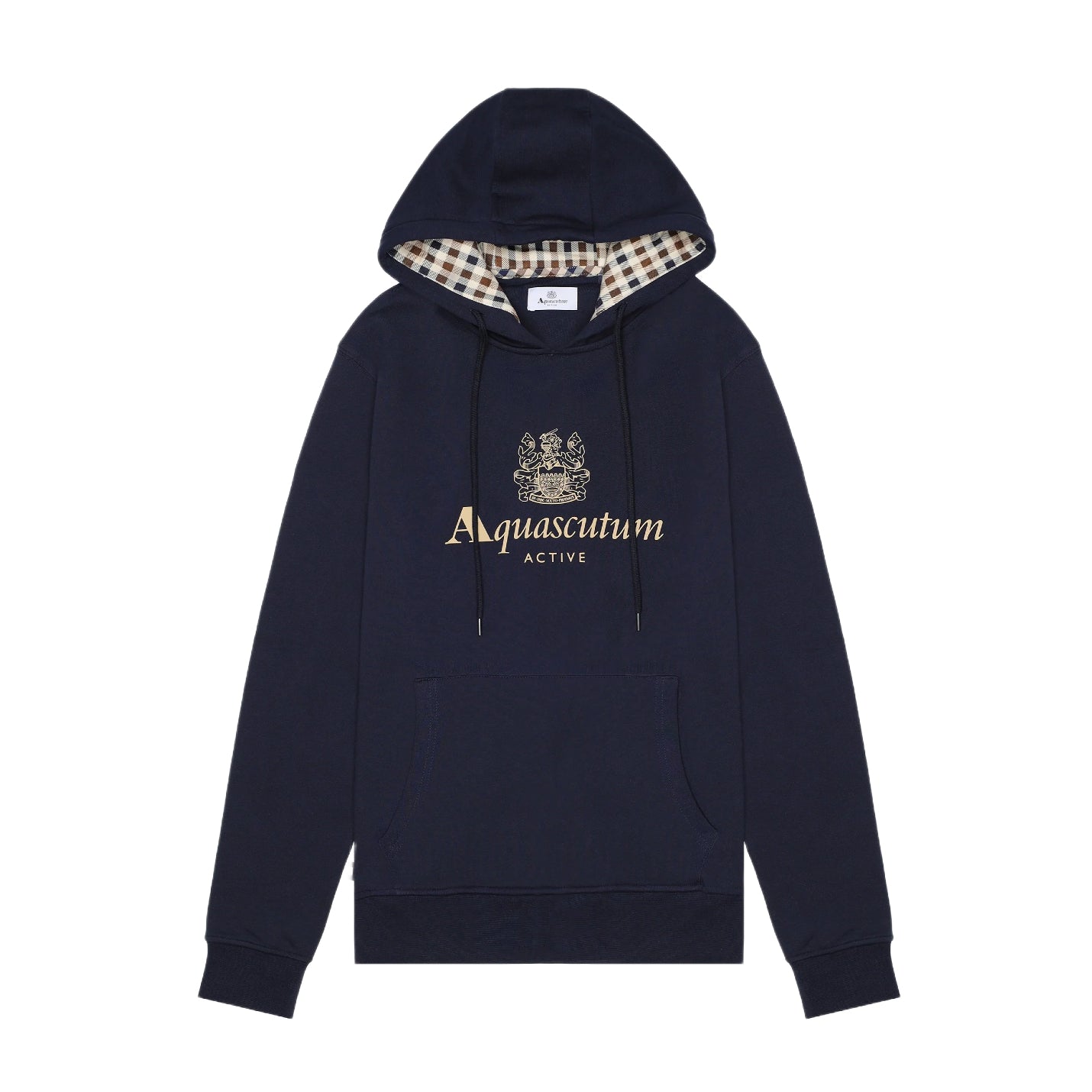 Aquascutum Big Logo Fleece Hoodie - 11 Navy - Escape Menswear
