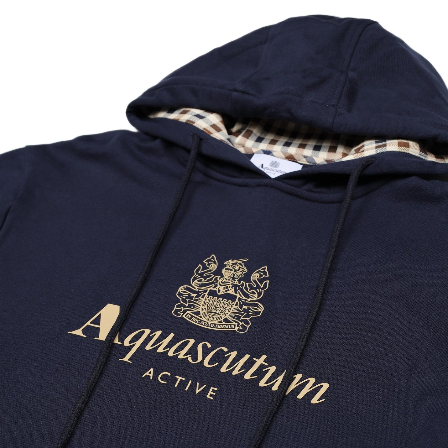 Aquascutum Big Logo Fleece Hoodie - 11 Navy - Escape Menswear