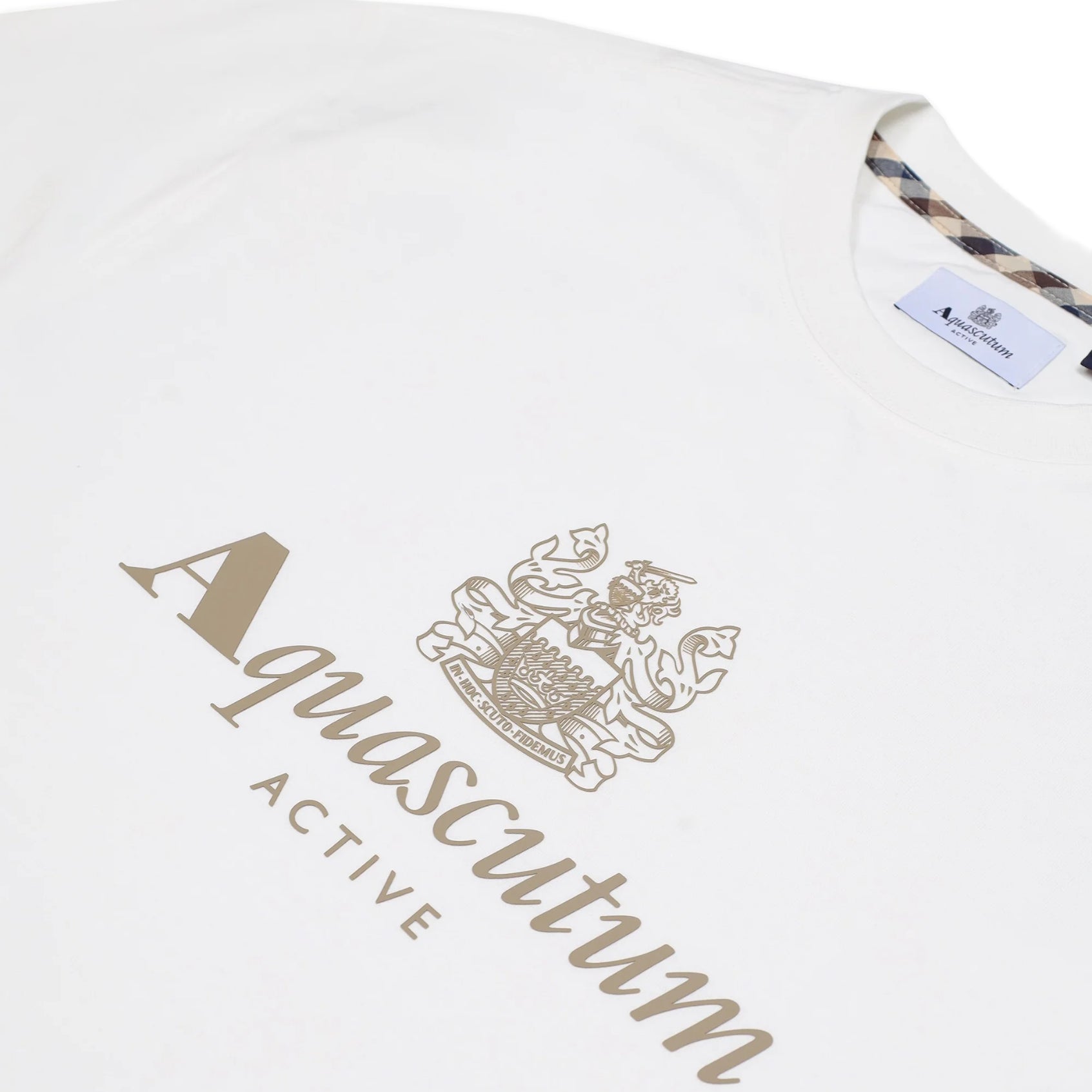 Aquascutum Big Rubber Logo T-Shirt - 02 White - Escape Menswear