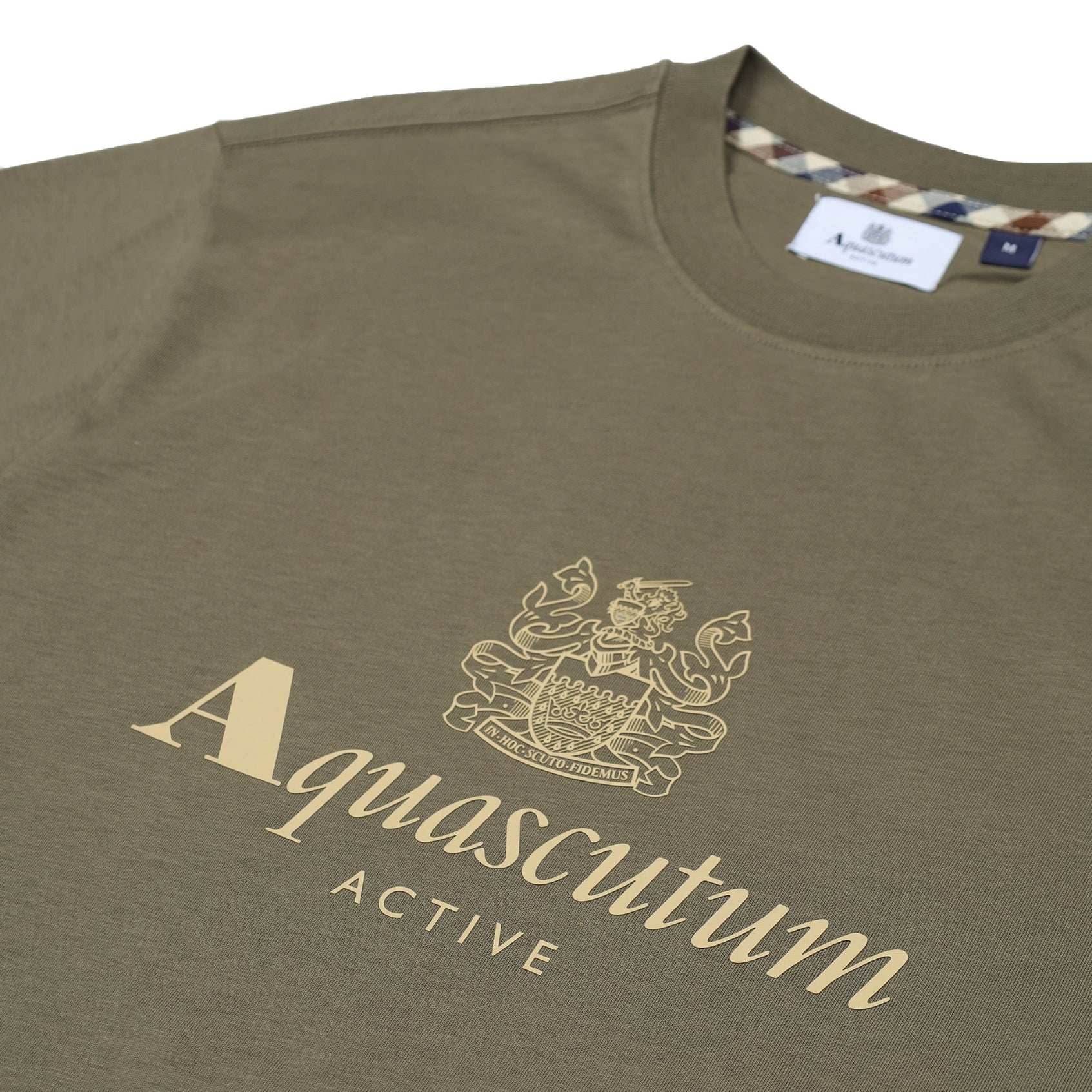 Aquascutum Big Rubber Logo T-Shirt - 06 Army Green - Escape Menswear