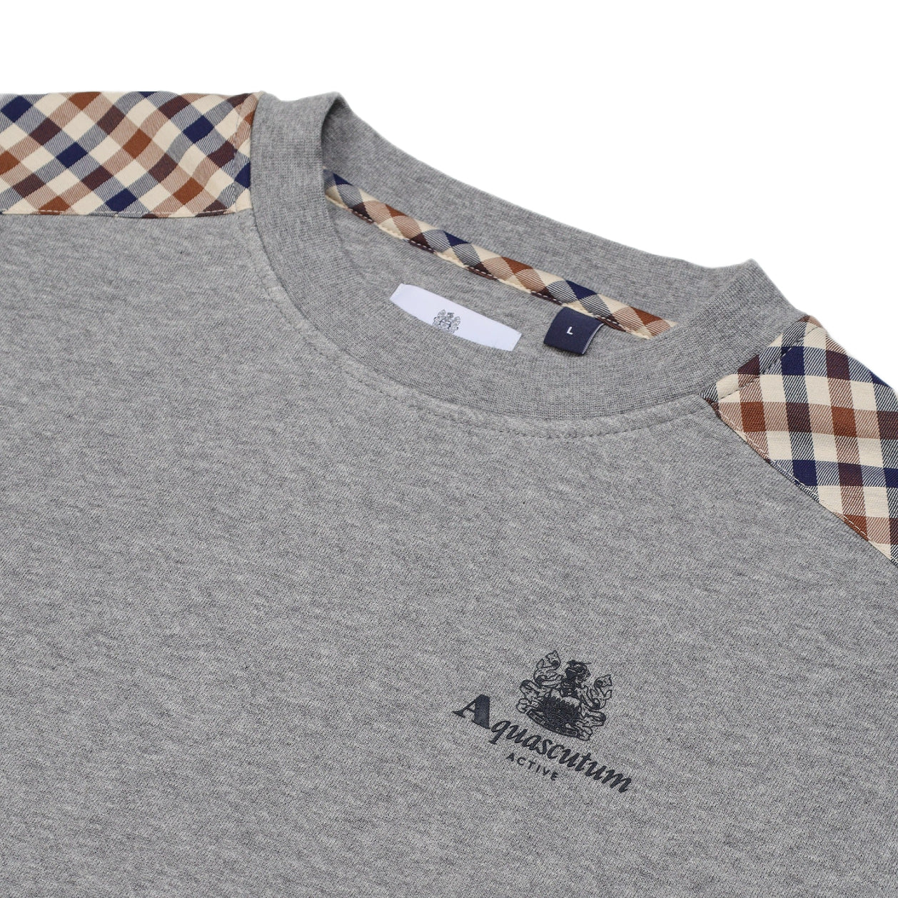 Aquascutum CC Shoulder Fleece Sweatshirt - 53 Dark Grey Melange - Escape Menswear