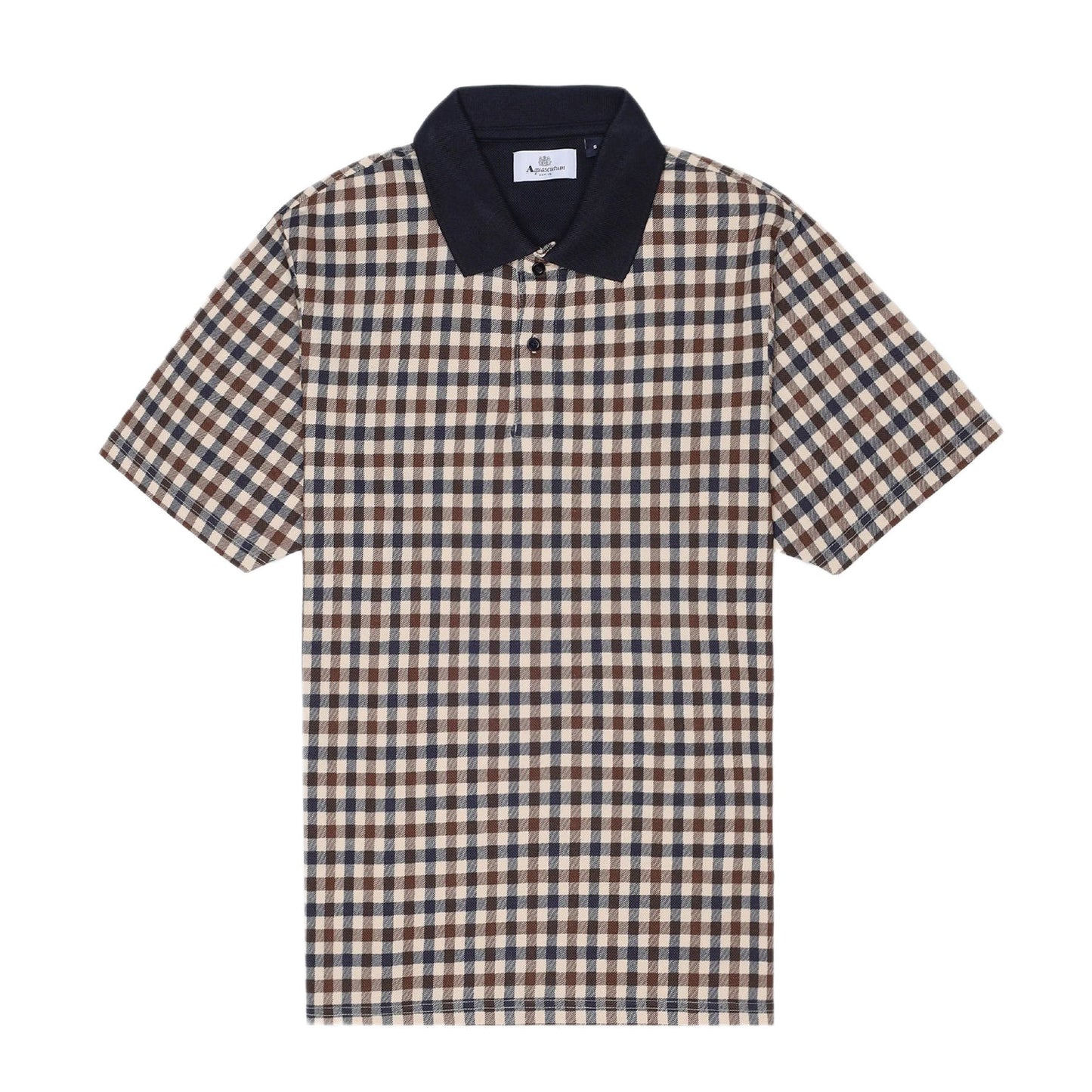 Aquascutum Club Check Iconic Polo - Navy - Escape Menswear