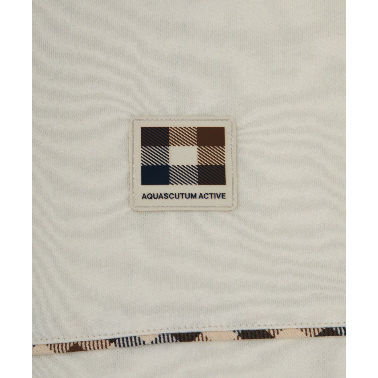 Aquascutum Club Check Piping T-Shirt - 02 Old White - Escape Menswear