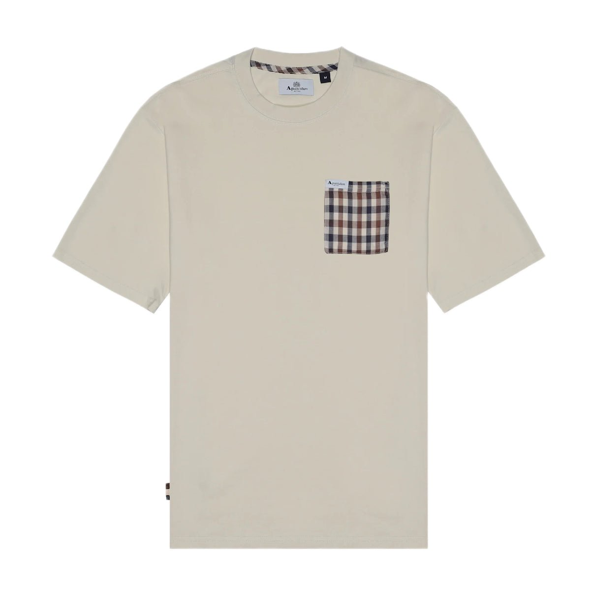 Aquascutum Club Check Pocket T-Shirt - 02 Old White - Escape Menswear