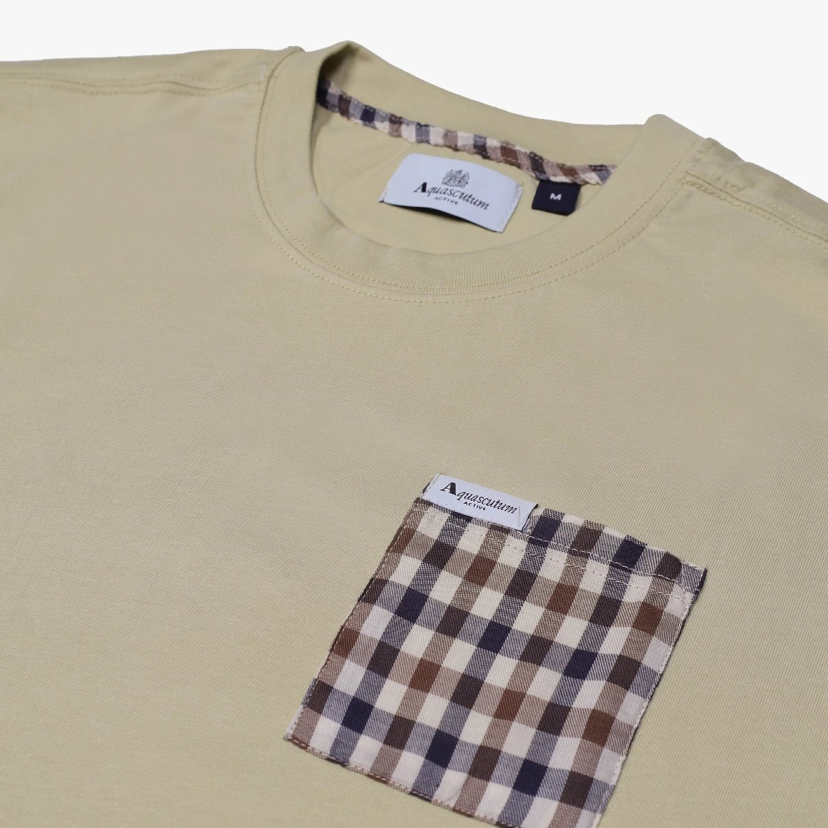 Aquascutum Club Check Pocket T-Shirt - 03 Beige - Escape Menswear