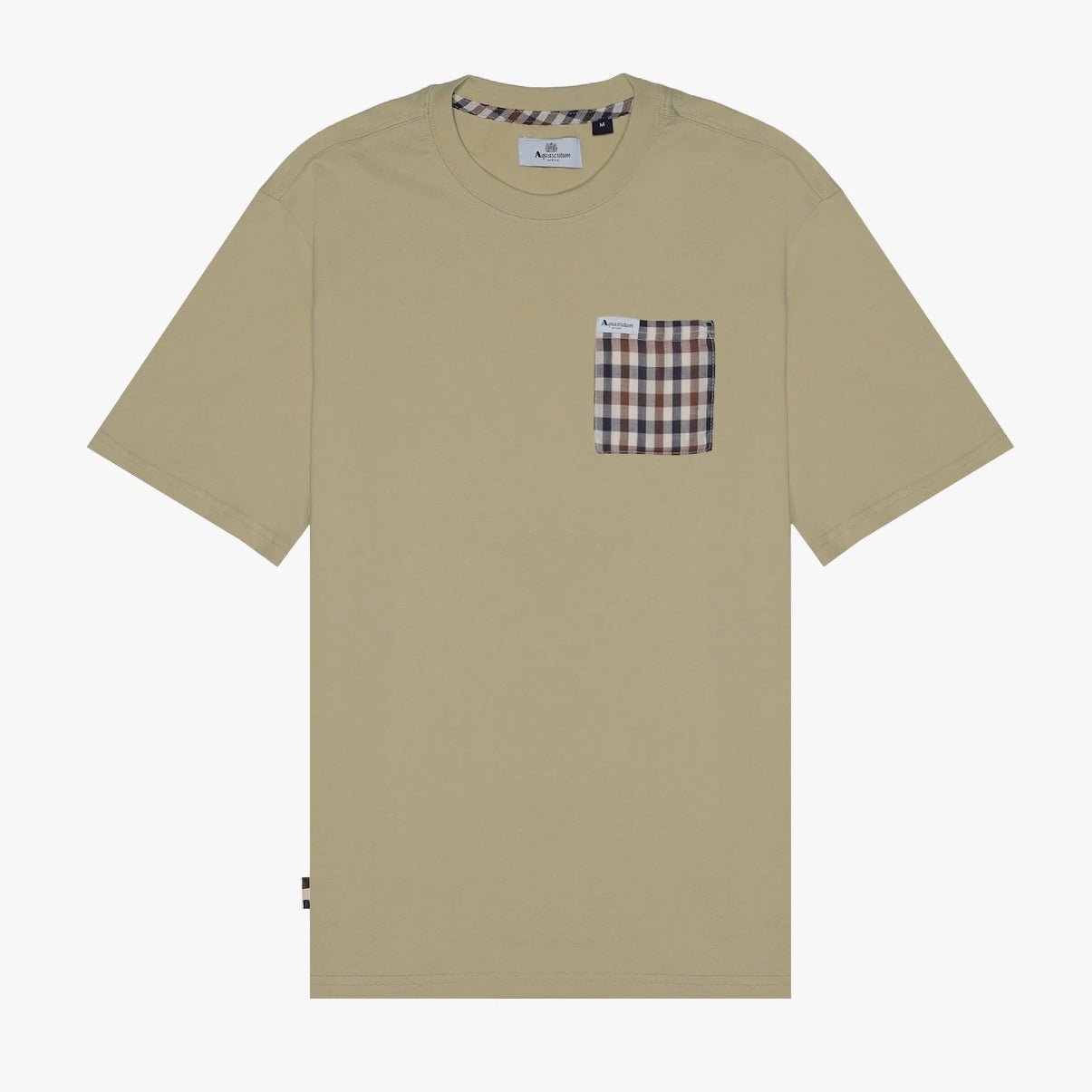 Aquascutum Club Check Pocket T-Shirt - 03 Beige - Escape Menswear