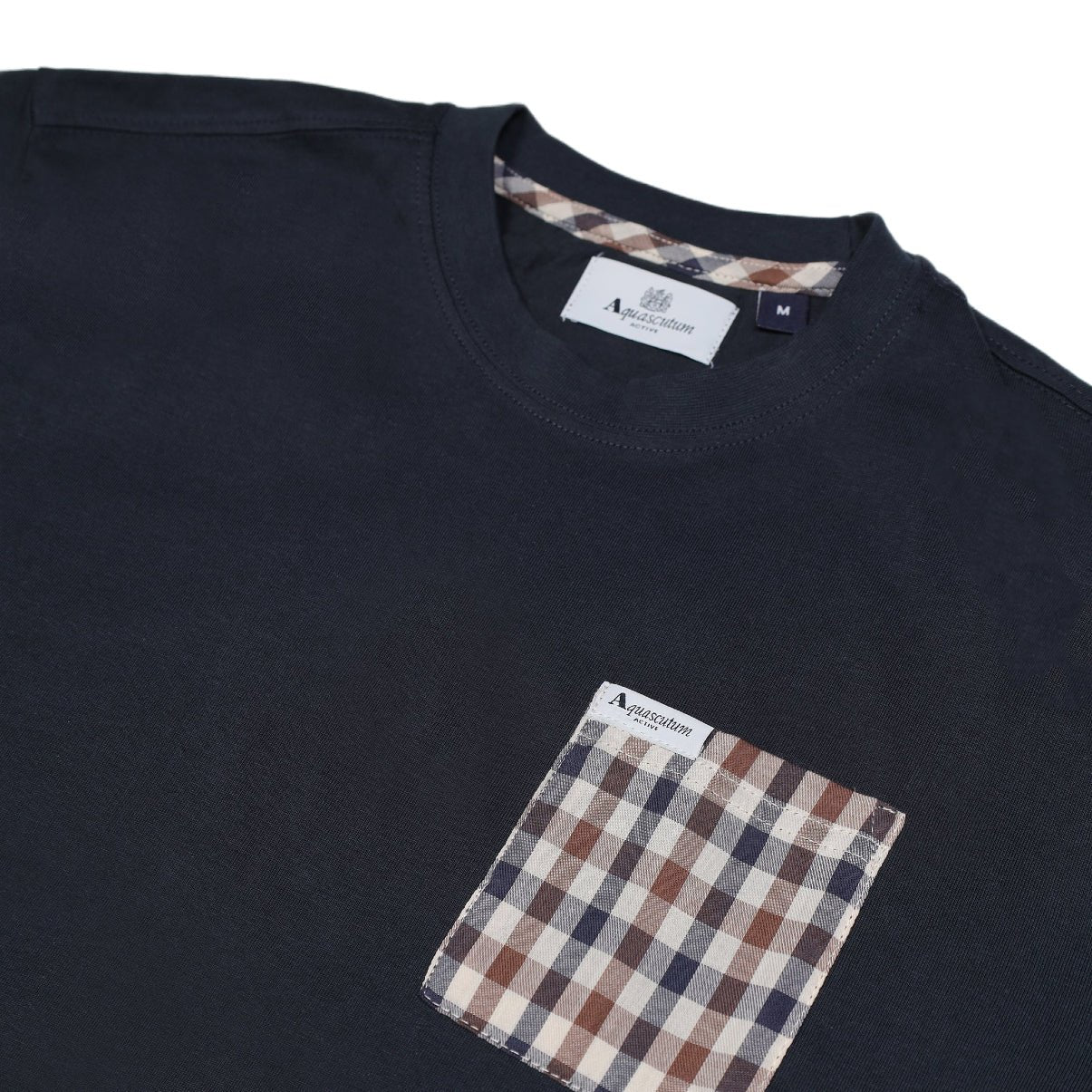 Aquascutum Club Check Pocket T-Shirt - Navy - Escape Menswear