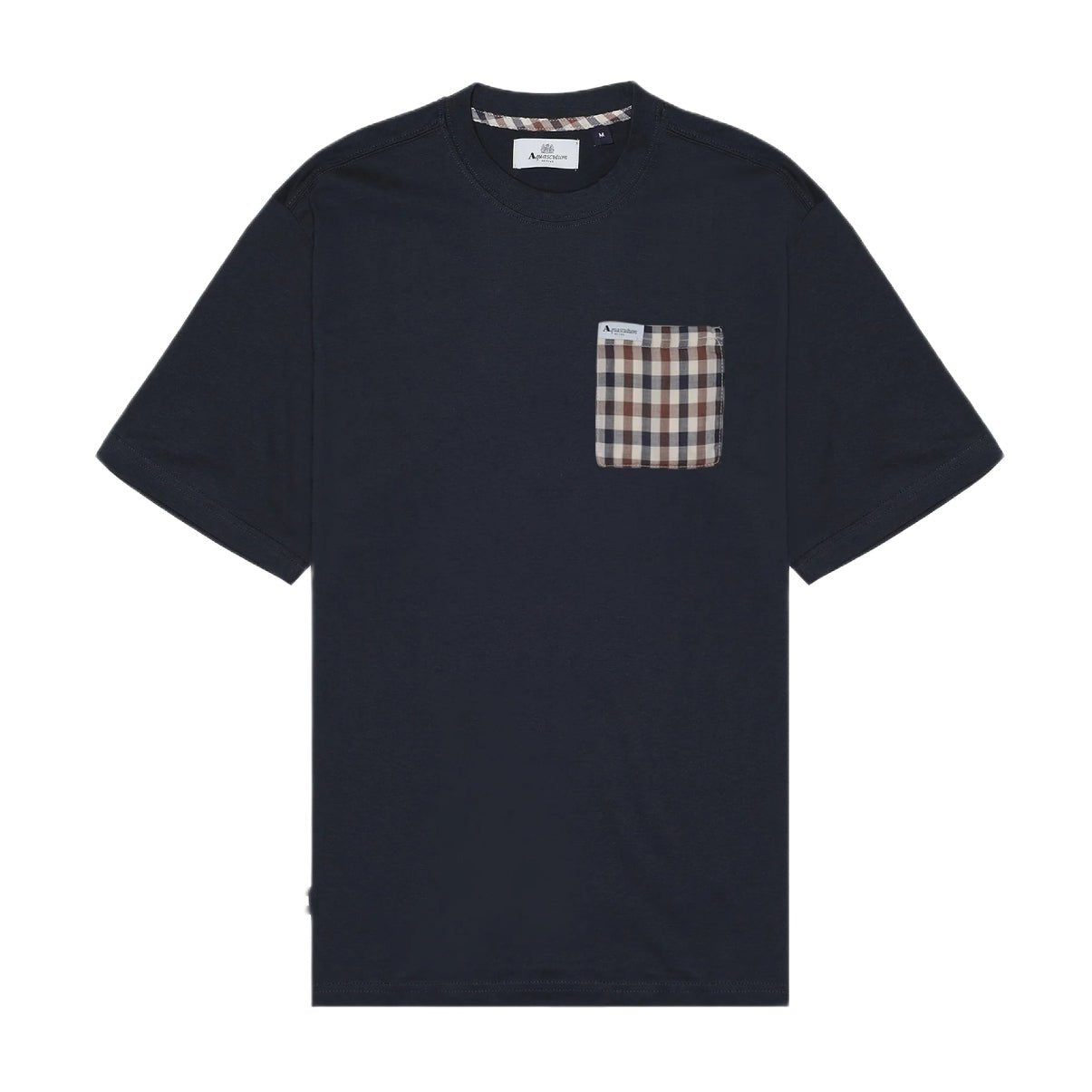 Aquascutum Club Check Pocket T-Shirt - Navy - Escape Menswear