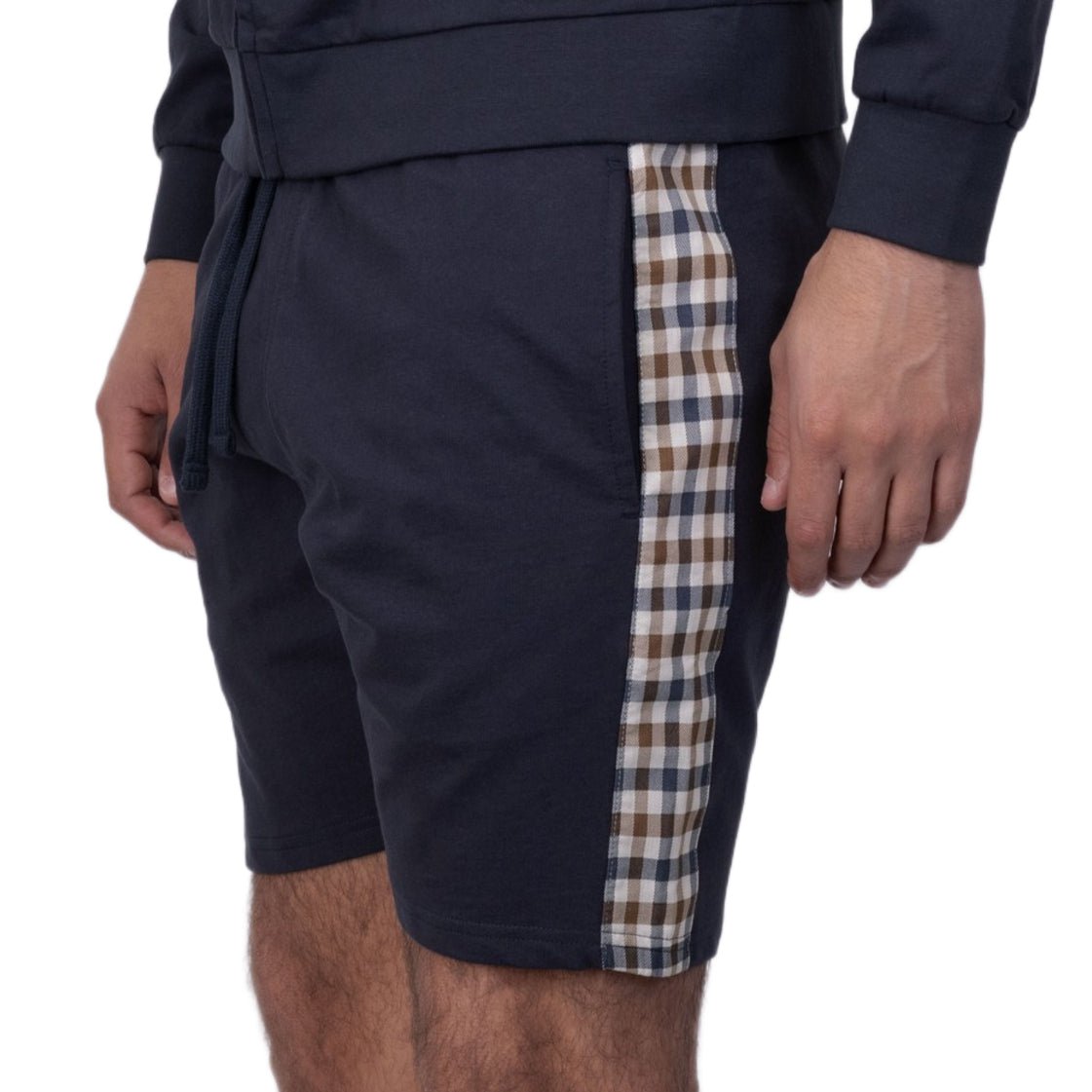 Aquascutum Club Check Shorts - 11 Navy - Escape Menswear