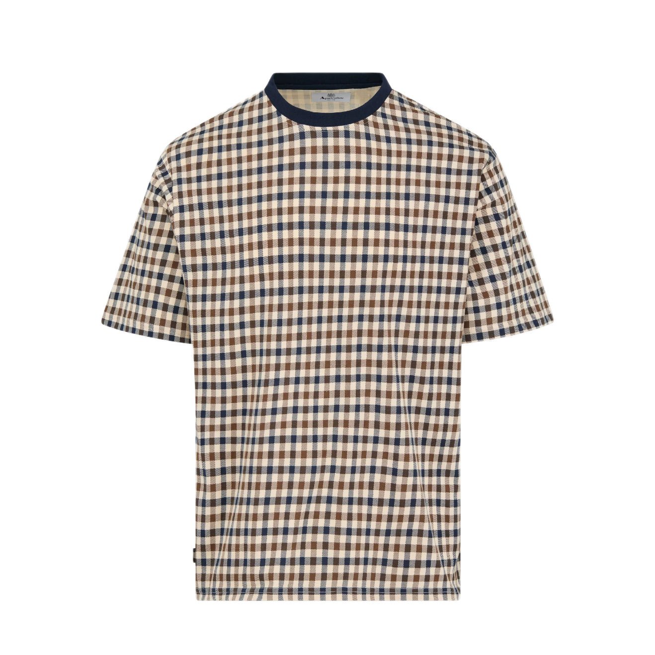 Aquascutum Club Check T-Shirt - 11 Navy - Escape Menswear