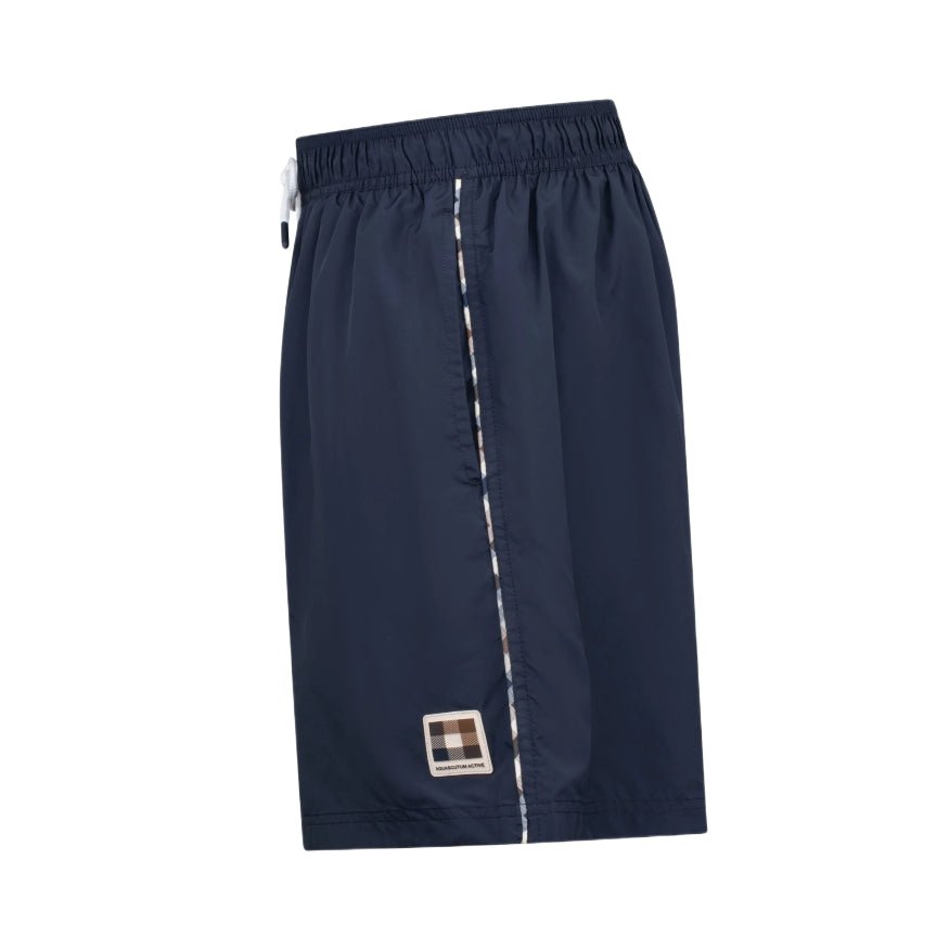 Aquascutum Club Piping Beach Shorts - 11 Navy - Escape Menswear