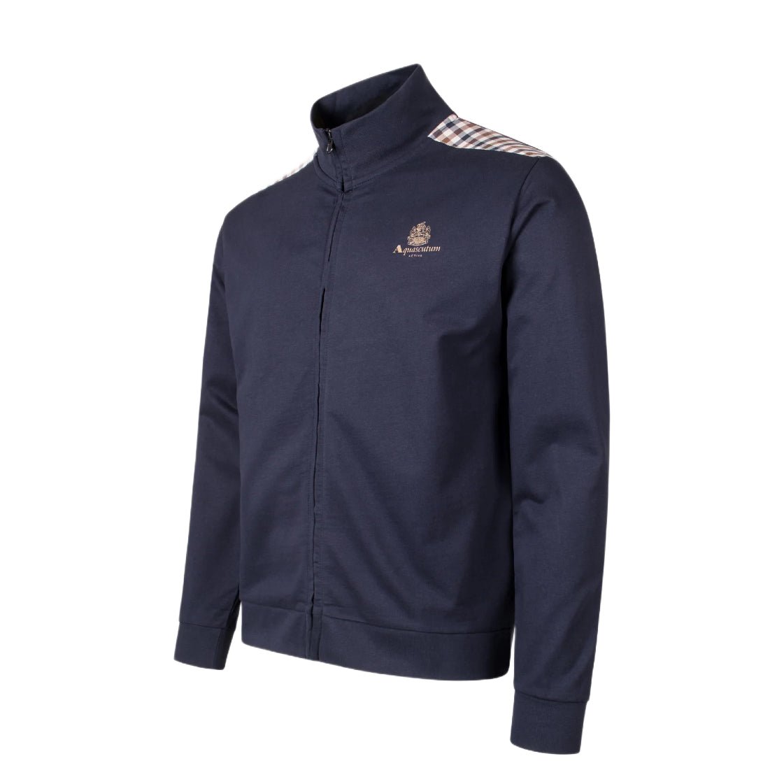 Aquascutum Full Zip Club Check Track Top - 11 Navy - Escape Menswear