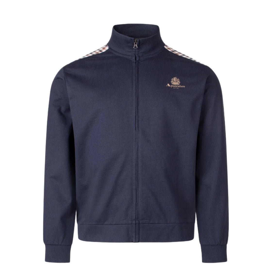 Aquascutum Full Zip Club Check Track Top - 11 Navy - Escape Menswear