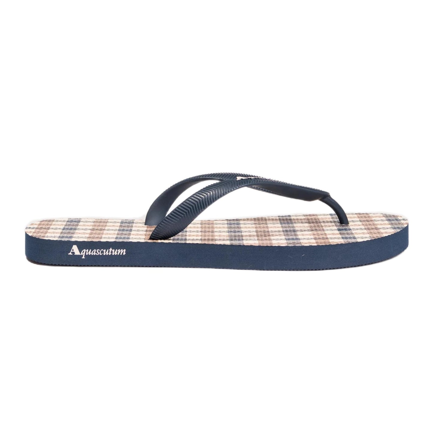 Aquascutum Iconic Flip Flops - Club Check Navy - Escape Menswear