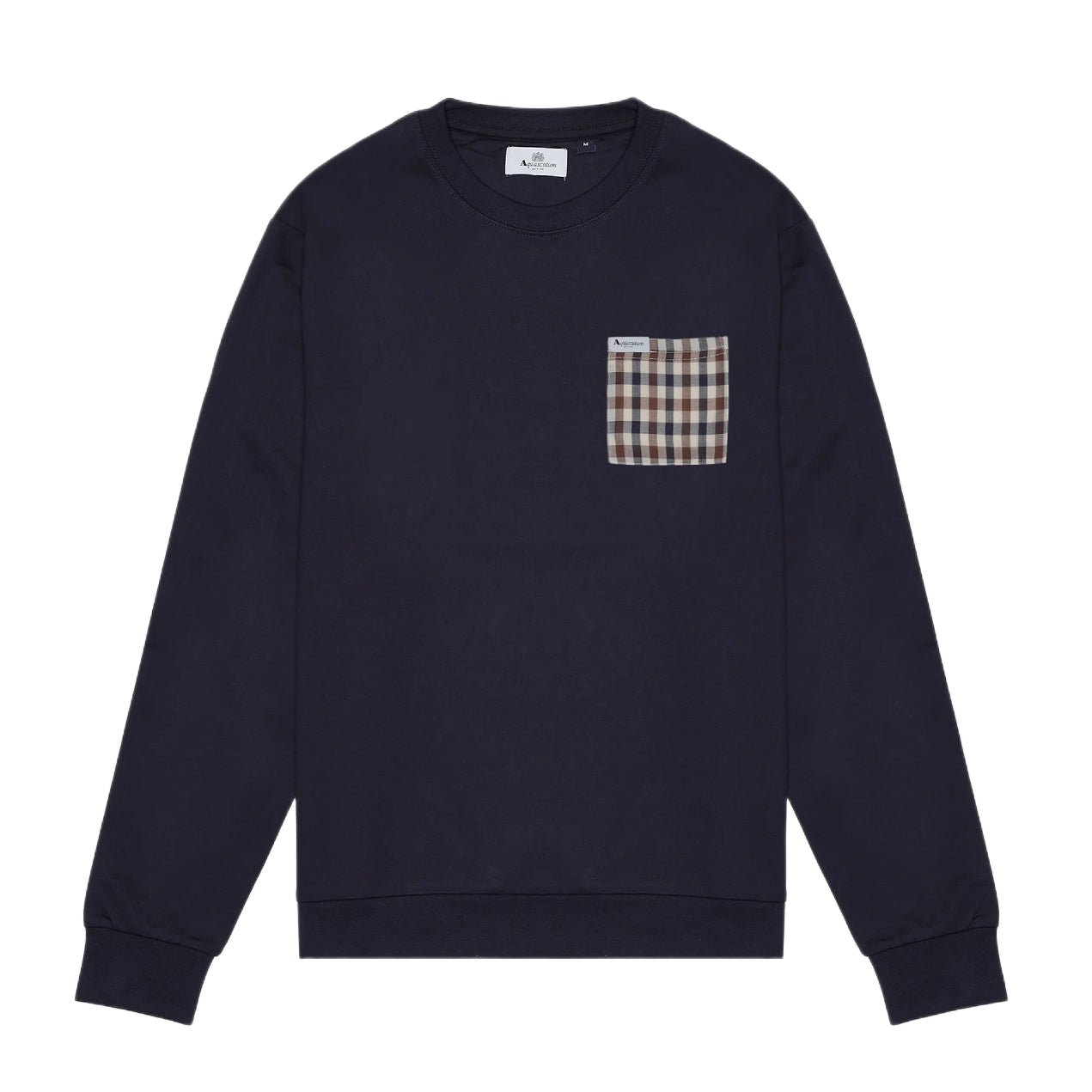 Aquascutum Iconic Pocket Crewneck Sweatshirt - Navy - Escape Menswear