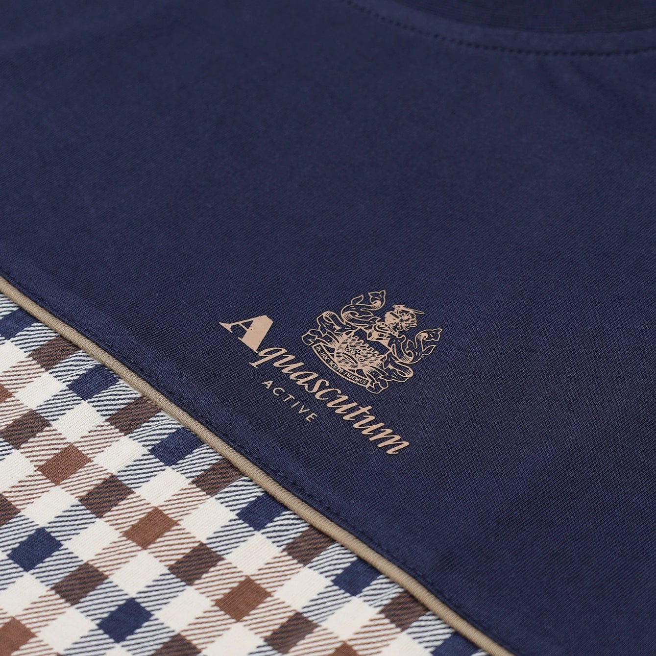 Aquascutum Piping Panel T-Shirt - 11 Navy - Escape Menswear
