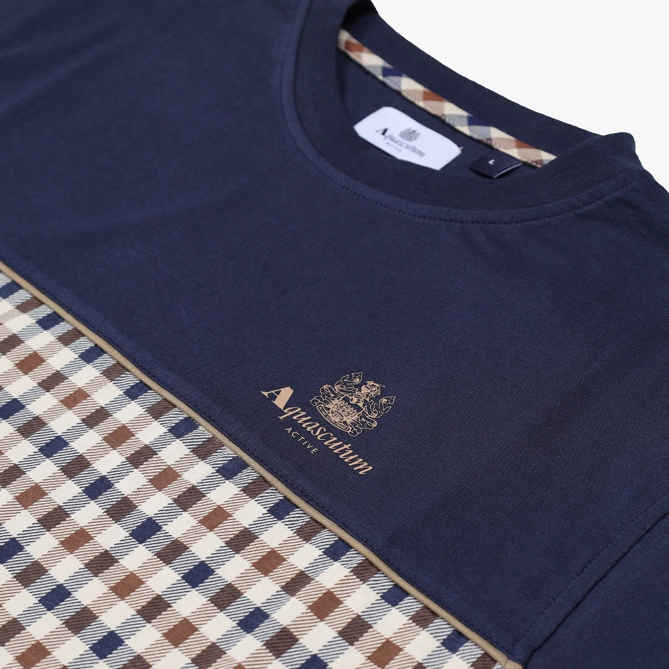 Aquascutum Piping Panel T-Shirt - 11 Navy - Escape Menswear