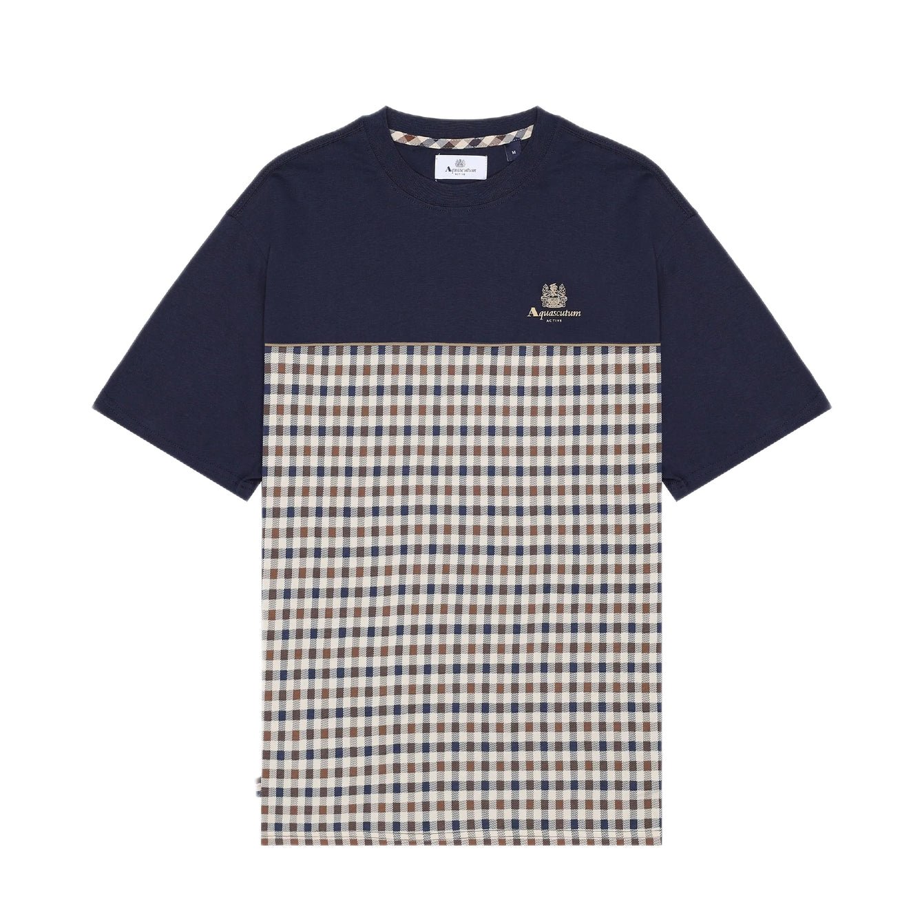 Aquascutum Piping Panel T-Shirt - 11 Navy - Escape Menswear