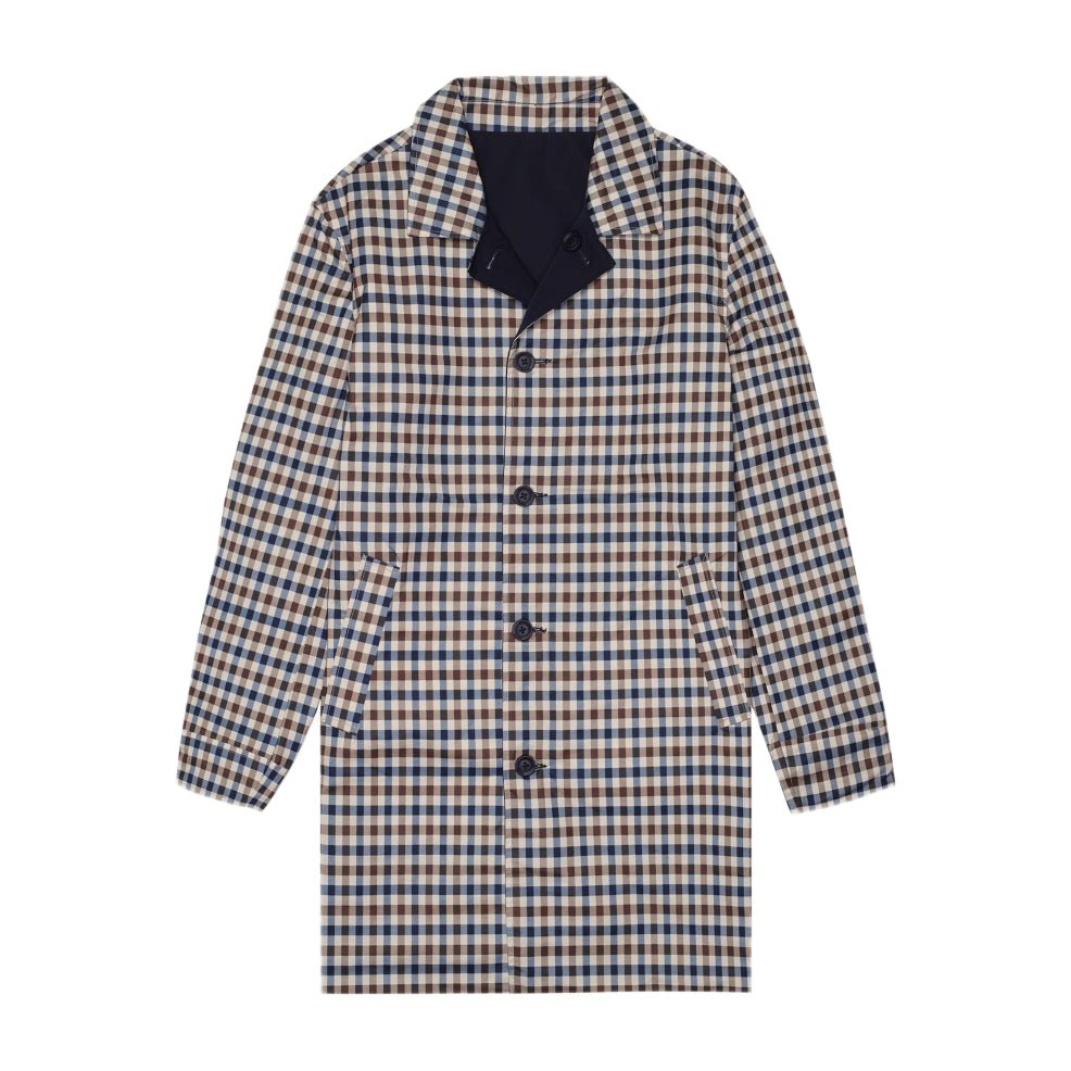 Aquascutum Reversible Mid Trench Coat - 11 Navy - Escape Menswear