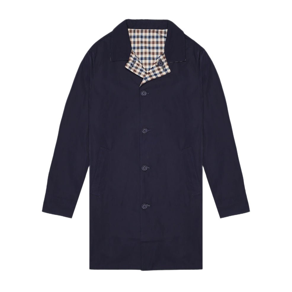Aquascutum Reversible Mid Trench Coat - 11 Navy - Escape Menswear
