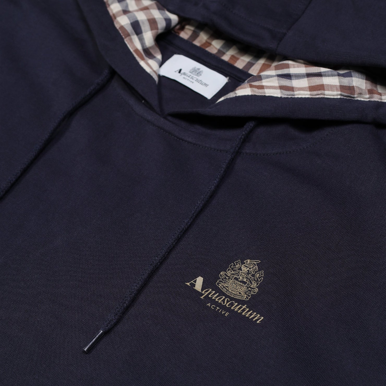 Aquascutum Small Logo Hoodie - Navy - Escape Menswear