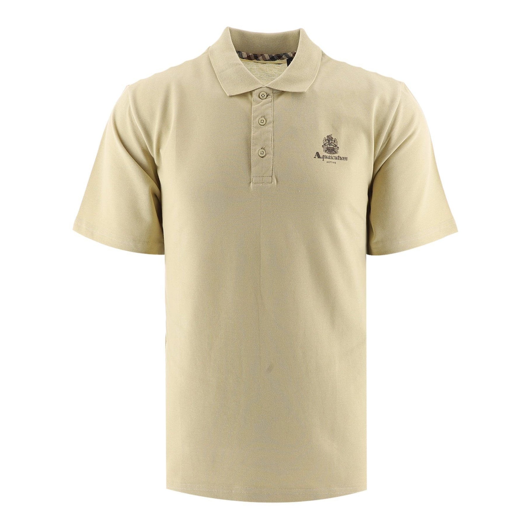 Aquascutum Small Logo Piquet Polo Shirt - 03 Beige - Escape Menswear