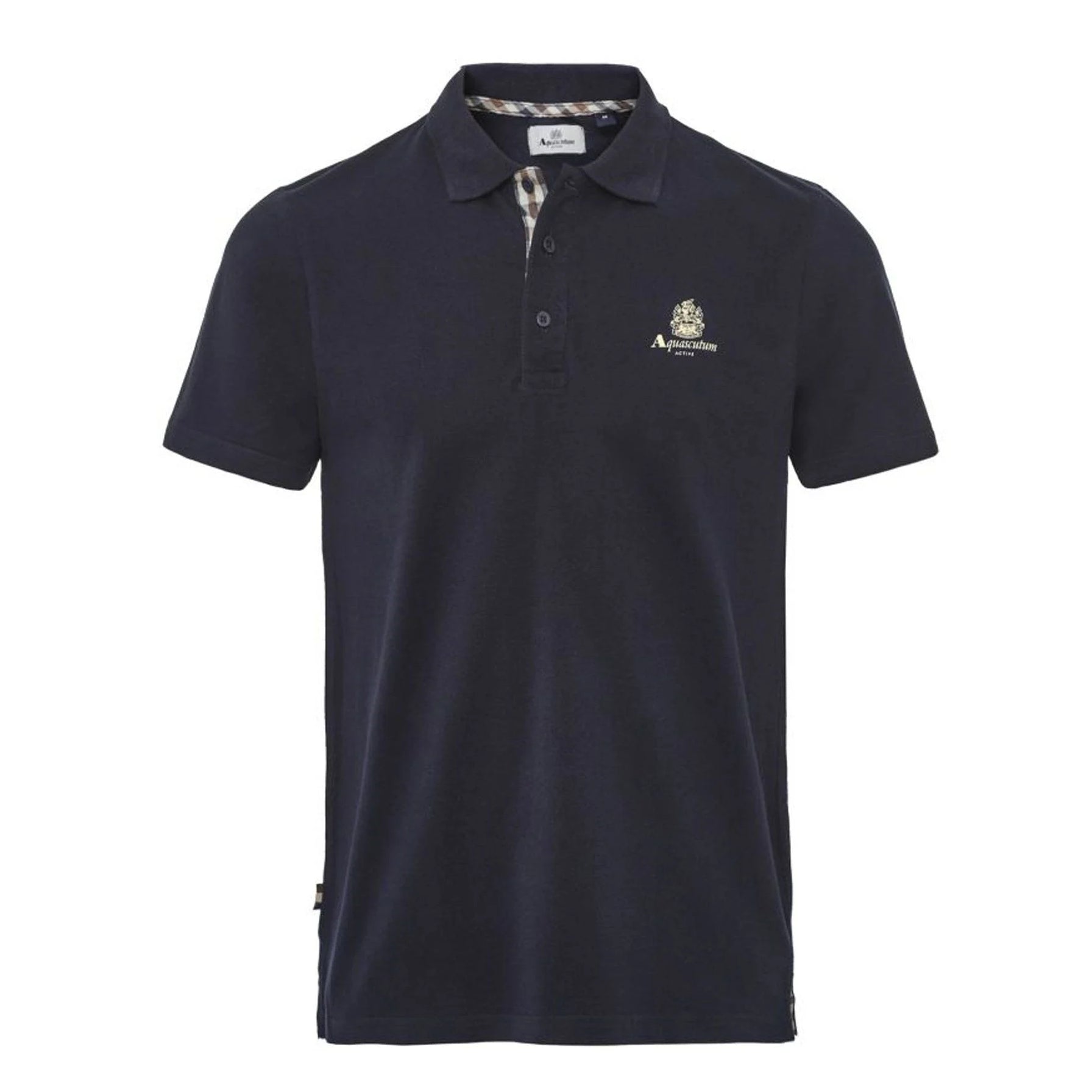 Aquascutum Small Logo Piquet Polo Shirt - 11 Navy - Escape Menswear
