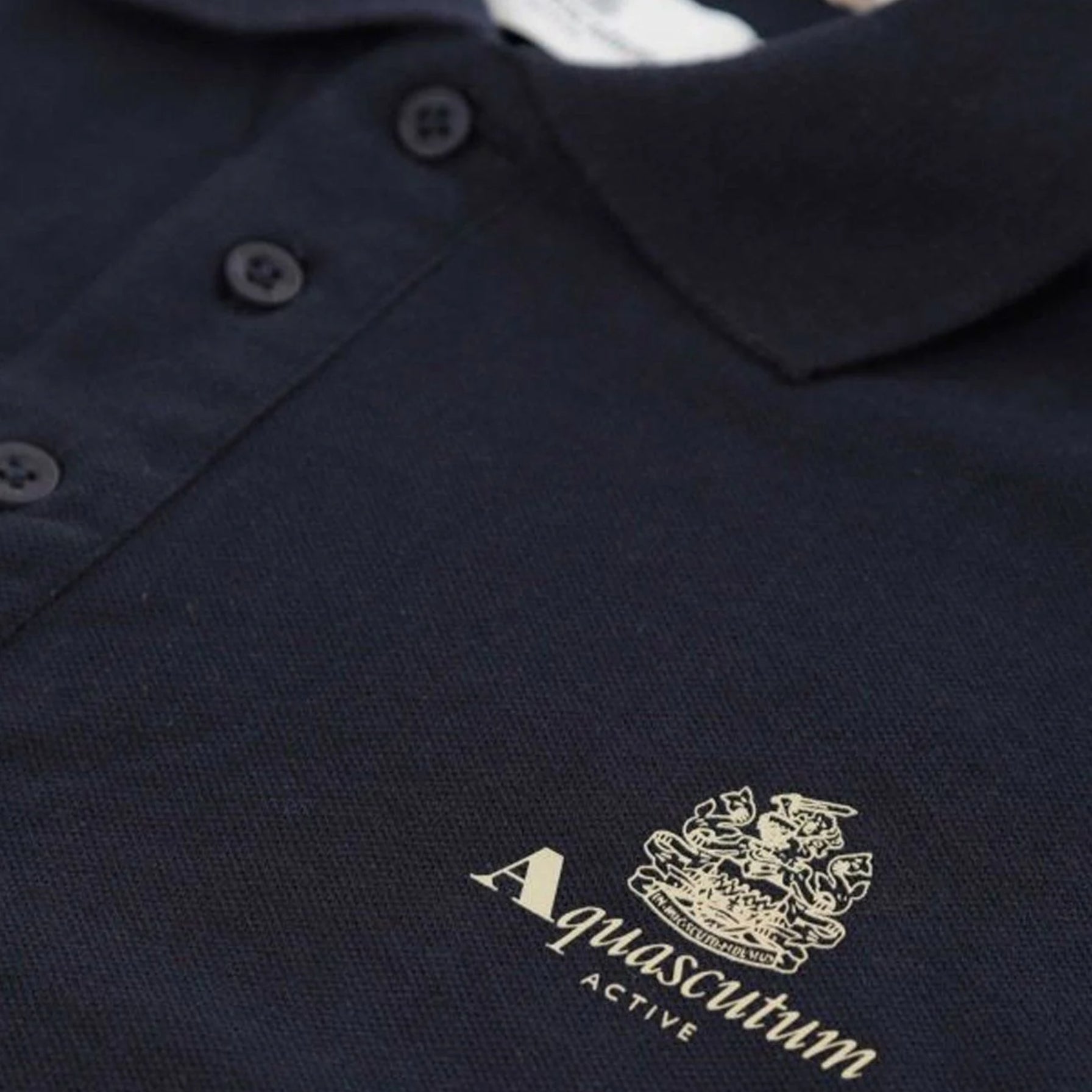 Aquascutum Small Logo Piquet Polo Shirt - 11 Navy - Escape Menswear
