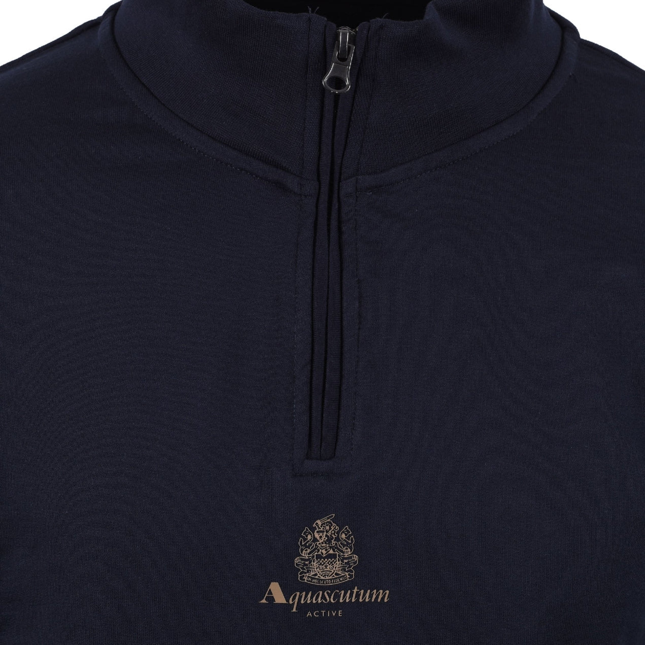 Aquascutum Small Logo Quarter Zip Sweatshirt - Navy - Escape Menswear