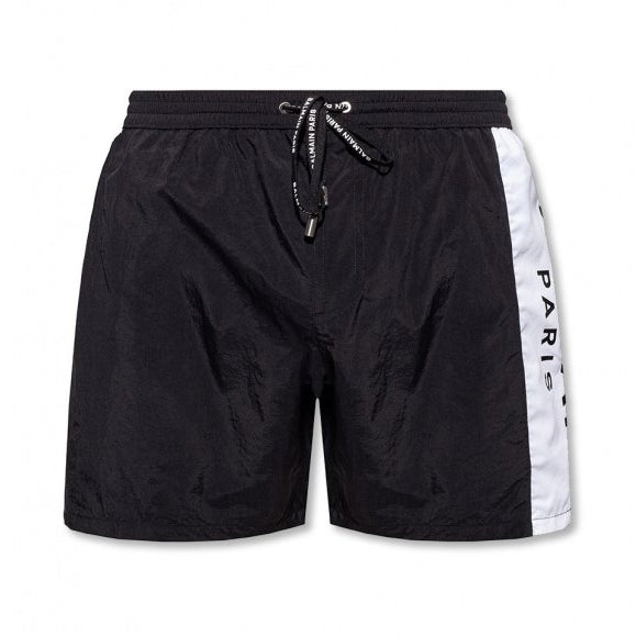 Balmain Side Band Logo Swim Short - Black - Escape Menswear