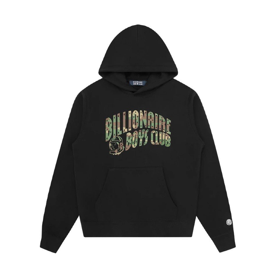 BBC Camo Arch Logo Popover Hoodie - Black - Escape Menswear