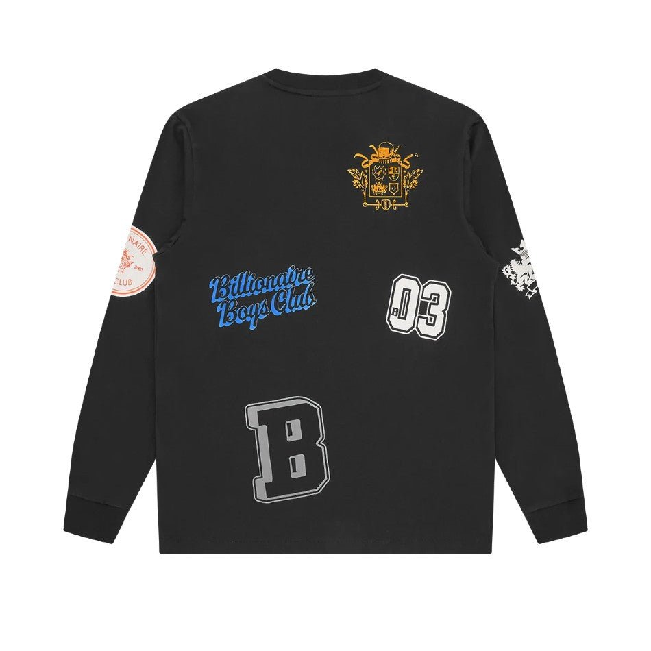 BBC Multi Graphic Long Sleeve T-Shirt - Black - Escape Menswear