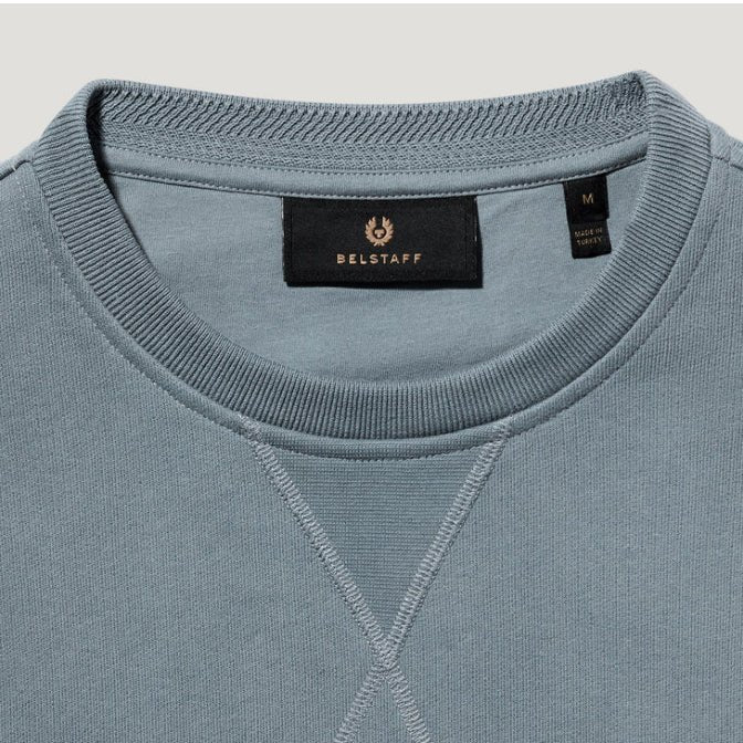 Belstaff Cotton Fleece Sweatshirt - Blue Flint - Escape Menswear