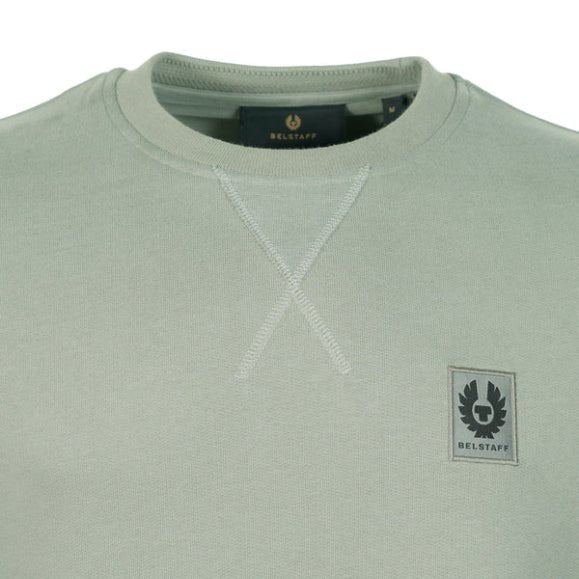 Belstaff Cotton Fleece Sweatshirt - Sage Green - Escape Menswear