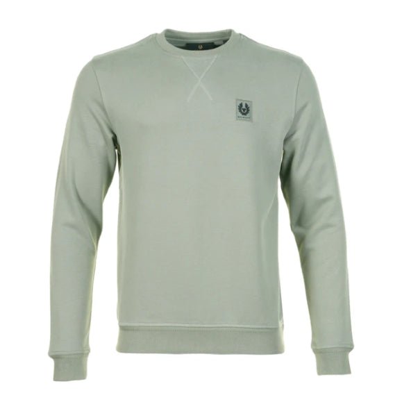 Belstaff Cotton Fleece Sweatshirt - Sage Green - Escape Menswear