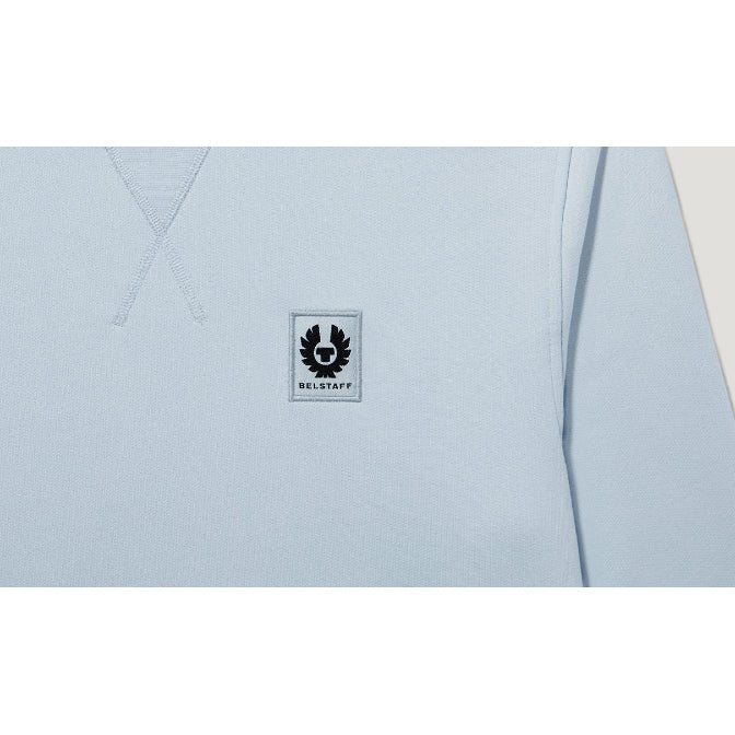 Belstaff Cotton Fleece Sweatshirt - Sky Blue - Escape Menswear
