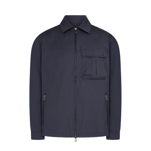 Belstaff Drome Cotton Gabardine Overshirt - Dark Ink - Escape Menswear