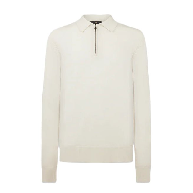 Belstaff Kyle Merino Wool Polo Shirt - Silver Birch - Escape Menswear