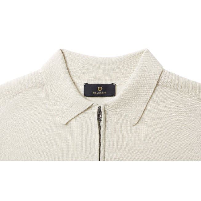 Belstaff Kyle Merino Wool Polo Shirt - Silver Birch - Escape Menswear