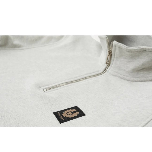 Belstaff Quarter Zip Sweatshirt - Old Silver Heather - Escape Menswear