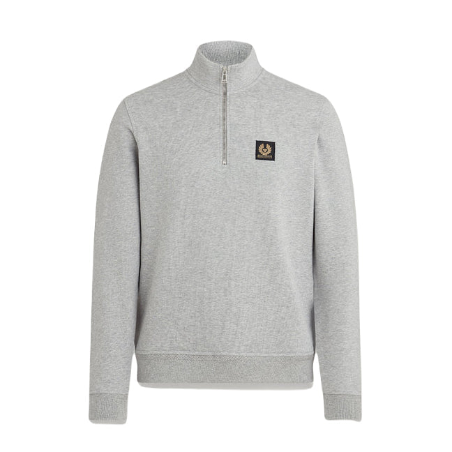 Belstaff Quarter Zip Sweatshirt - Old Silver Heather - Escape Menswear
