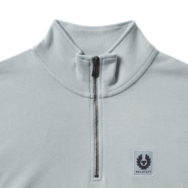 Belstaff Quarter Zip Sweatshirt - Quarry Blue - Escape Menswear