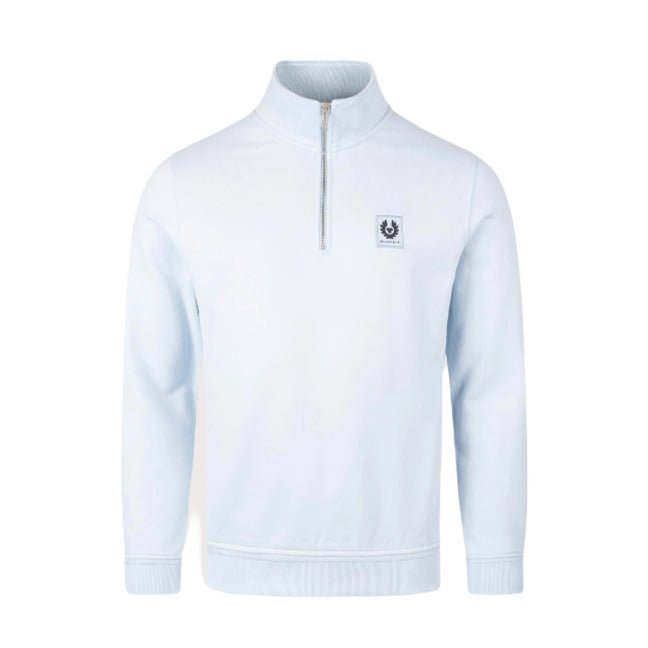 Belstaff Quarter Zip Sweatshirt - Sky Blue - Escape Menswear