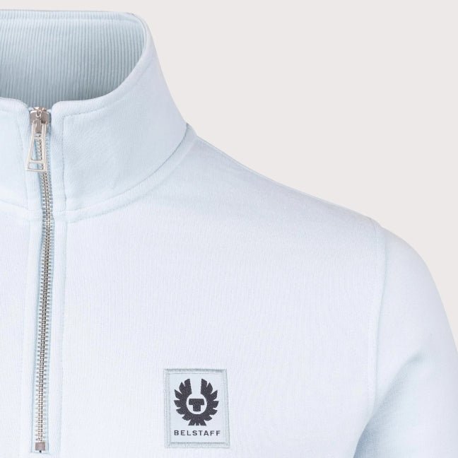 Belstaff Quarter Zip Sweatshirt - Sky Blue - Escape Menswear