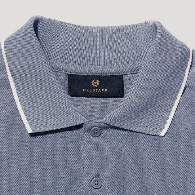 Belstaff Tipped Polo Shirt - Blue Flint - Escape Menswear