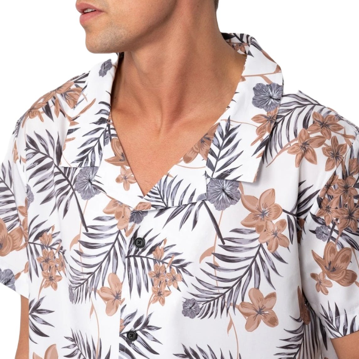 Boss Short Sleeve Beach Shirt - White 100 - Escape Menswear