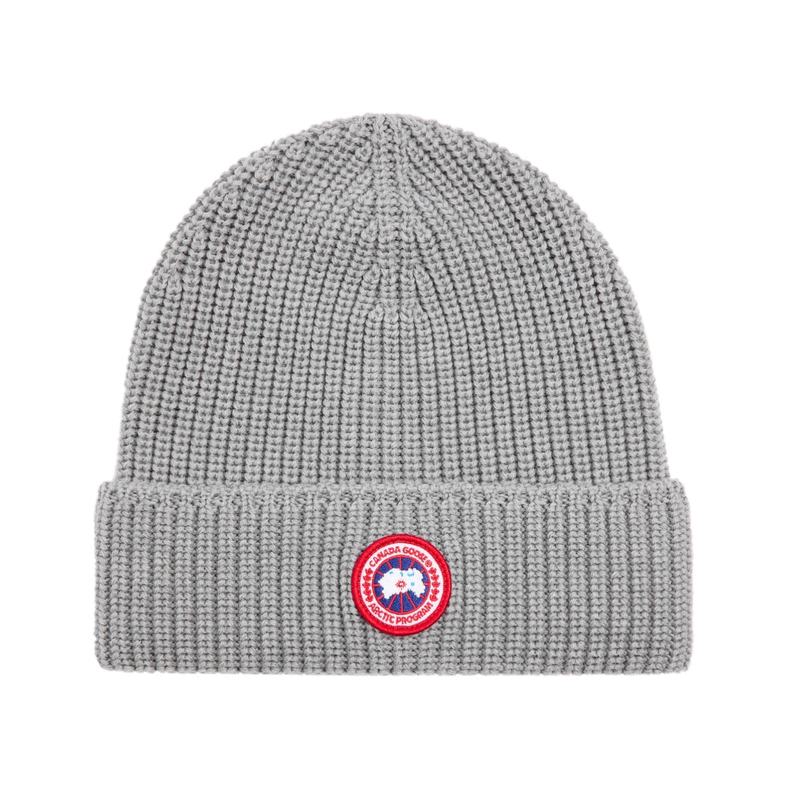 Canada Goose Arctic Disc Ribbed Wool Beanie - 9115 Heather Grey - Escape Menswear